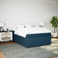 vidaXL Posteľný rám boxsping s matracom tmavomodrý 160x200 cm zamat