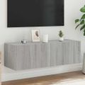 vidaXL TV nástenná skrinka s LED svetlami sivá sonoma 100x35x31 cm