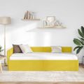 vidaXL Rohový rám postele s čelnou doskou Žltá 80 cm x 200 cm Zamat