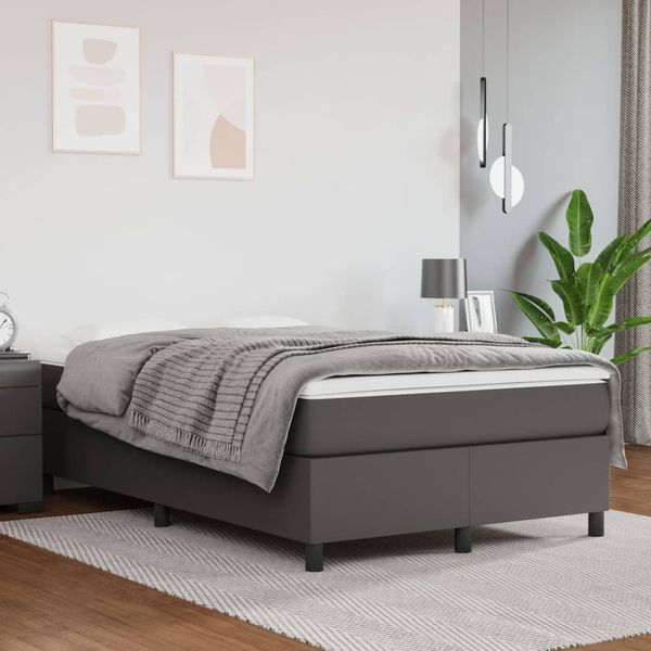 vidaXL Posteľný rám s boxspringom sivý 120x200 cm umelá koža