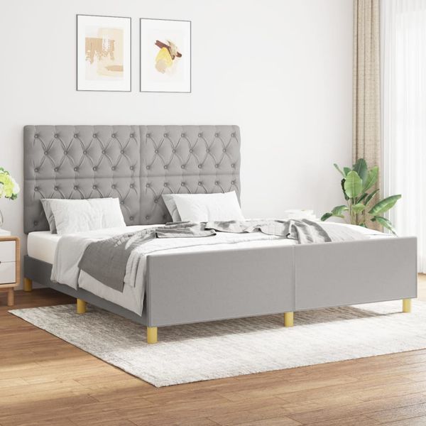 vidaXL Posteľ bez matraca svetlosivá 160x200 cm látka
