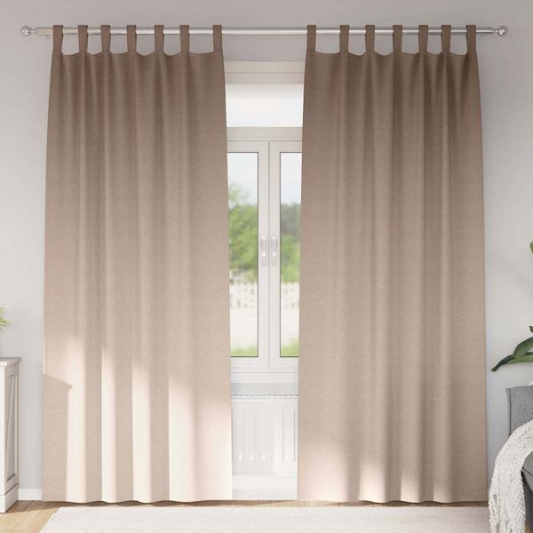 vidaXL Záclony na zatemnenie s krúžkami 2 pcs Sivohnedá 225 x 140 cm