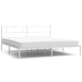 vidaXL Kovový rám postele s čelom biely 200x200 cm