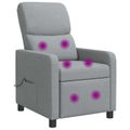 vidaXL Masážne relaxačné kreslo Svetlosivá Látka