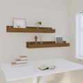 vidaXL Nástenné skrinky 2 ks medovohnedé 80x12x9 cm masívna borovica