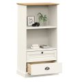 vidaXL Knižnica VIGO biela 60x35x114,5 cm masívna borovica
