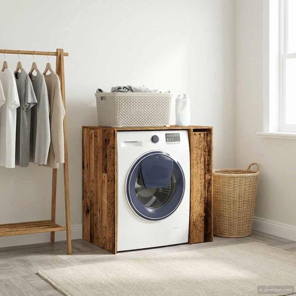 vidaXL Kabinet na práčku Staré drevo 87 x 60 x 89 cm Kompozitné drevo