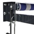 vidaXL Automatická zaťahovacia markíza, modrá a biela 3,5x2,5 m
