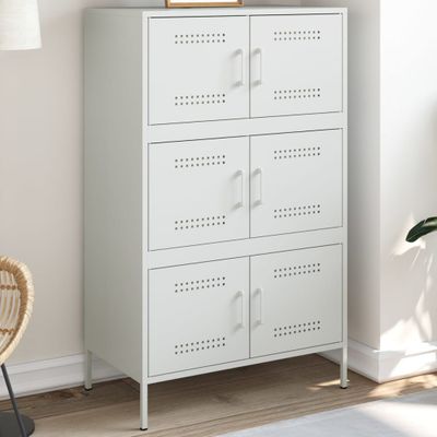 vidaXL Vysoká skrinka biela 68x39x113 cm oceľ