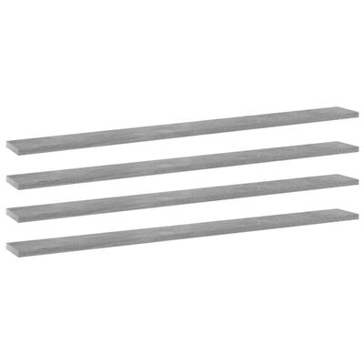 vidaXL Prídavné police 4ks betónovo sivé 100x10x1,5cm kompozitné drevo