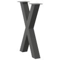 vidaXL Nohy k jedálenskému stolu v tvare X, 2 ks, antracitové, 50 x (72-73) cm, oceľ