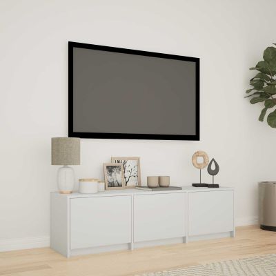 vidaXL TV skriňa s LED Biely 140 x 34 x 40 cm Konštruované drevo