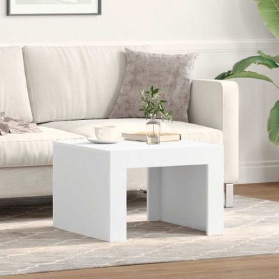 vidaXL Konferenčný stolík, biely 50x50x35 cm, kompozitné drevo