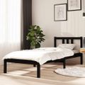 vidaXL Posteľný rám čierny drevený masív 75x190cm malé jednolôžko