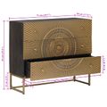 vidaXL Zásuvkový kabinet so zásuvkou Mosadzná 75 x 30 x 65 cm