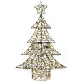 vidaXL Vianočný stromček 120 LED Teplá biela 150 cm Ratan
