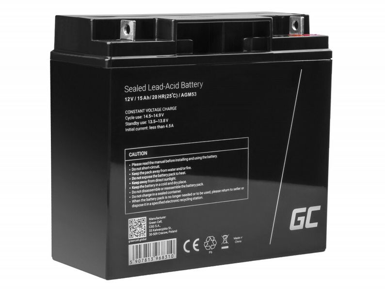 Green Cell AGM53 AGM VRLA batéria 12V 15 Ah