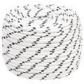 vidaXL Pletené lodné lano biele 12 mm x 100 m polyester