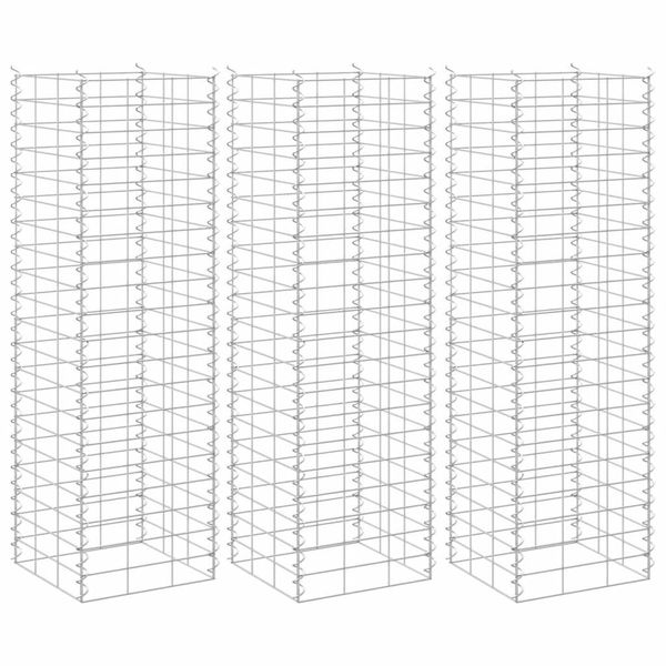 vidaXL Gabiónové vyvýšené záhony 3 ks 30x30x100 cm, železo