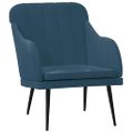 VidaXL Kreslo modré 63x76x80 cm zamat