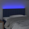 vidaXL Čelo postele s LED modré 90x5x78/88 cm látka