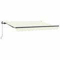 vidaXL Sklopná markíza Krémová 250 x 200 cm látka