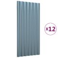 vidaXL Strešné panely 12 ks pozinkovaná oceľ sivá 80x36 cm