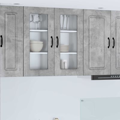 vidaXL Dvierka na umývačku Kalmar 2 pcs Betónová šedá 40 x 31 x 80 cm