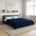 vidaXL Prikrývka na celý rok 220 x 260 cm 4 ročné obdobia Tmavomodrá
