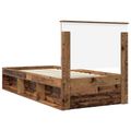 vidaXL Rám postele Staré drevo 100 x 200 cm Masívne borovicové drevo