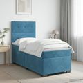 vidaXL Posteľ boxspring s matracom Modrá 80 x 200 cm Zamat
