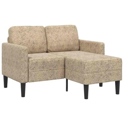 vidaXL 2-miestna pohovka s ležadlom v tvare L, svetlosivá 125 cm, umelá koža
