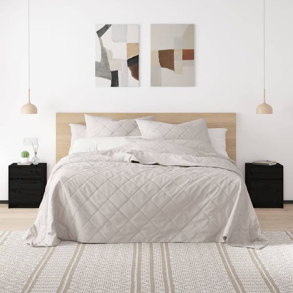 vidaXL Nočný stolík čierny 40x31x50 cm borovicový masív