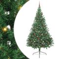 vidaXL Umelý predsvietený vianočný stromček Zelená 240 cm PVC