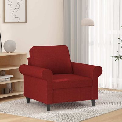 vidaXL Jednomiestna pohovka, vínovo červená 60 cm, látka
