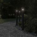 vidaXL Vonkajšie stojace lampy zásuvka 3 ks čierne 110 cm nehrdz. oceľ