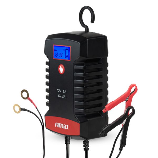 Nabíjačka digitálna AGM GEL STD LiFePo4 MAX 6A 6/12V PRO HOOK AMiO-04532