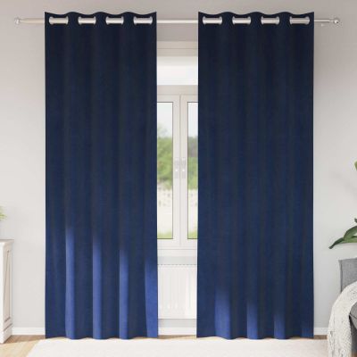 vidaXL Zatemňovacie závesy 2 pcs Tmavomodrá 140 x 225 cm Zamat