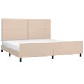 vidaXL Posteľný rám s čelom kapučínový 200x200 cm umelá koža