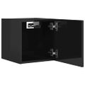 vidaXL Nástenné TV skrinky 4 ks lesklé čierne 30,5x30x30 cm