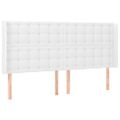 vidaXL Čelo postele so záhybmi biely 163x16x118/128 cm umelá koža