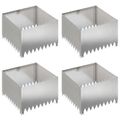 vidaXL Obrubník trávnika 4 ks 60 x 60 x 35 cm Oceľ Strieborná