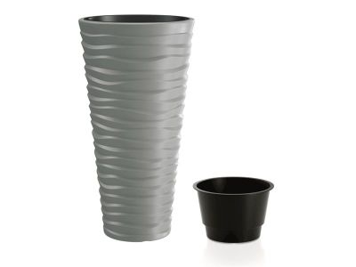 Kvetináč SAND SLIM šedý kameň 29,6cm