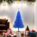 vidaXL Umelý vianočný stromček so stojanom, modrý 150 cm, PVC