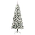 vidaXL Umelý Sklápací Vianočný Stromček 300 LED Zelená a biela 210 cm