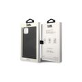 Púzdro Karl Lagerfeld pre iPhone 14 Plus 6,7" KLHCP14MFWHK čierny obal z PU kože perforované logo a kovové tlačidlá