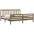 vidaXL Posteľný rám s čelom medovo-hnedý 200x200 cm masívne drevo