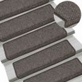 vidaXL Nášľapy na schody vzhľad sisal 15 ks 65x21x4 cm sivé a béžové