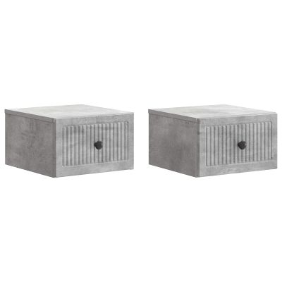 vidaXL Nástenná nočná skrinka 2 pcs Betónovo sivá 33 x 34,5 x 20 cm