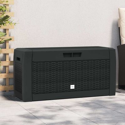 vidaXL Záhradný úložný box antracitový 119x48x60 cm polypropylénový